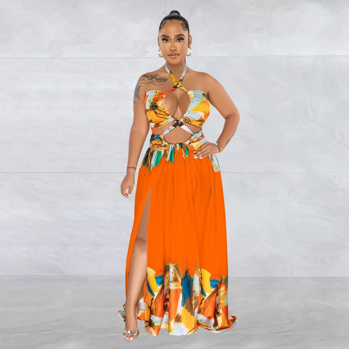 Lace Up Long Maxi Dress