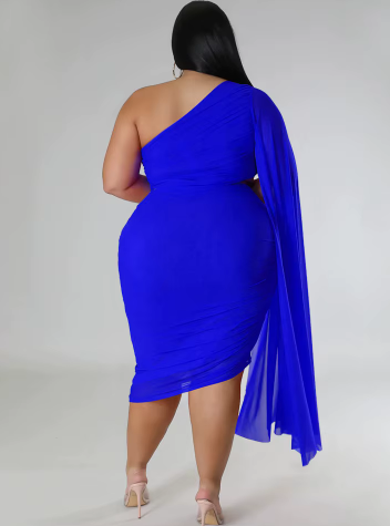 One Sleeve Crop Top Skirt Set