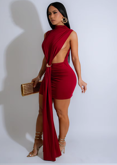 Casual Tie Up Midi Dress