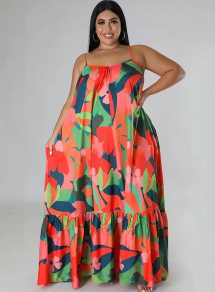 Plus Sze Floral Maxi Dress