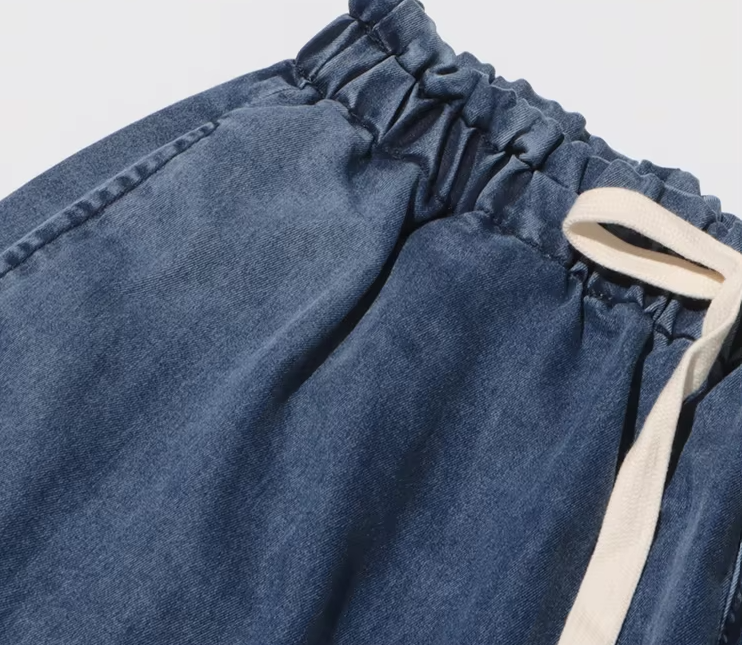 High Waist Drawstring Baggy Cargo Jeans | Trendy Streetwear Style