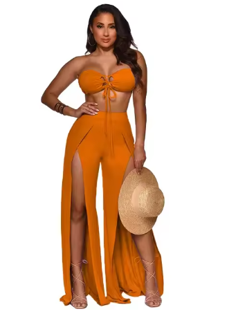 Split Leg Pants Set