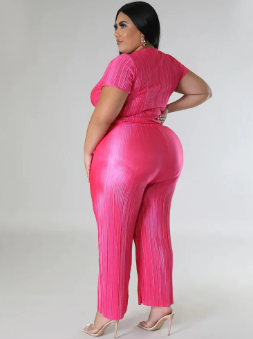 Plus Size Tye Up Pants Set