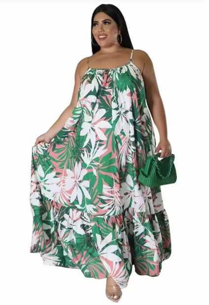 Plus Sze Floral Maxi Dress