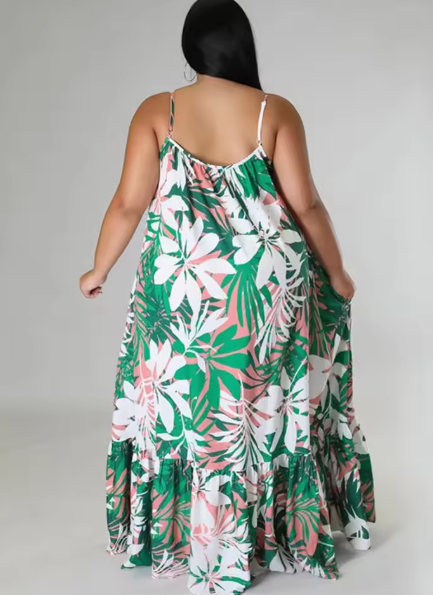 Plus Sze Floral Maxi Dress