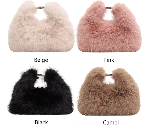 Plush Fuzzy Crossbody Handbag| Stylish, Soft & Trendy Shoulder Bag