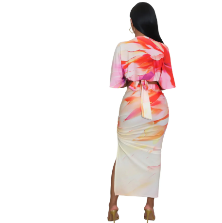 Tropical Print Skirt Set