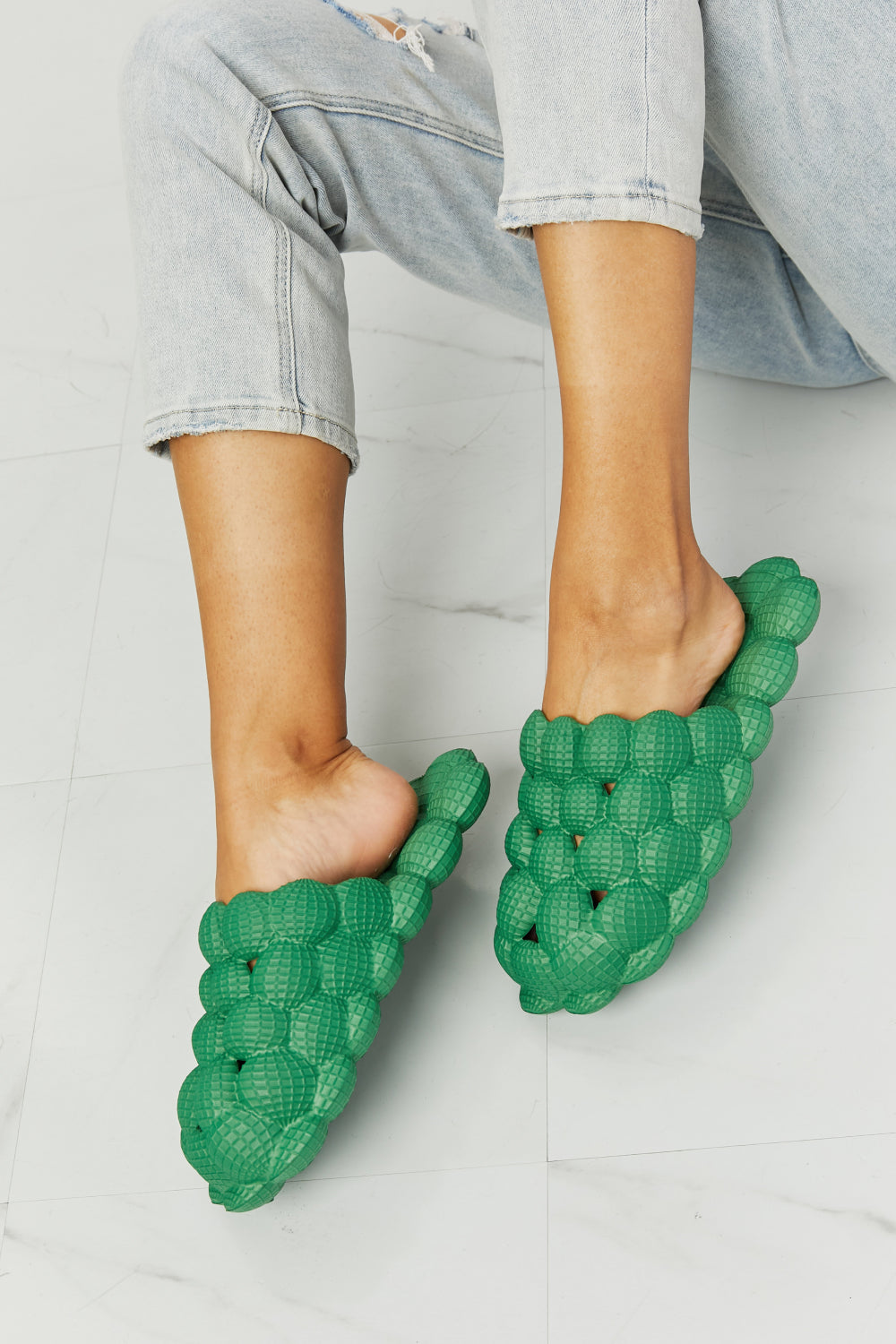 Back Bubble Slides in Green