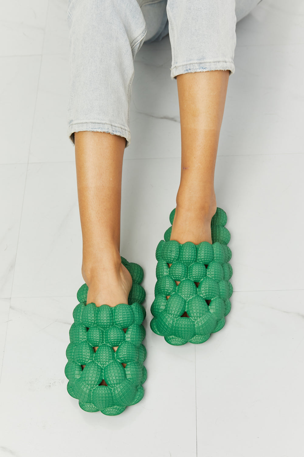Back Bubble Slides in Green