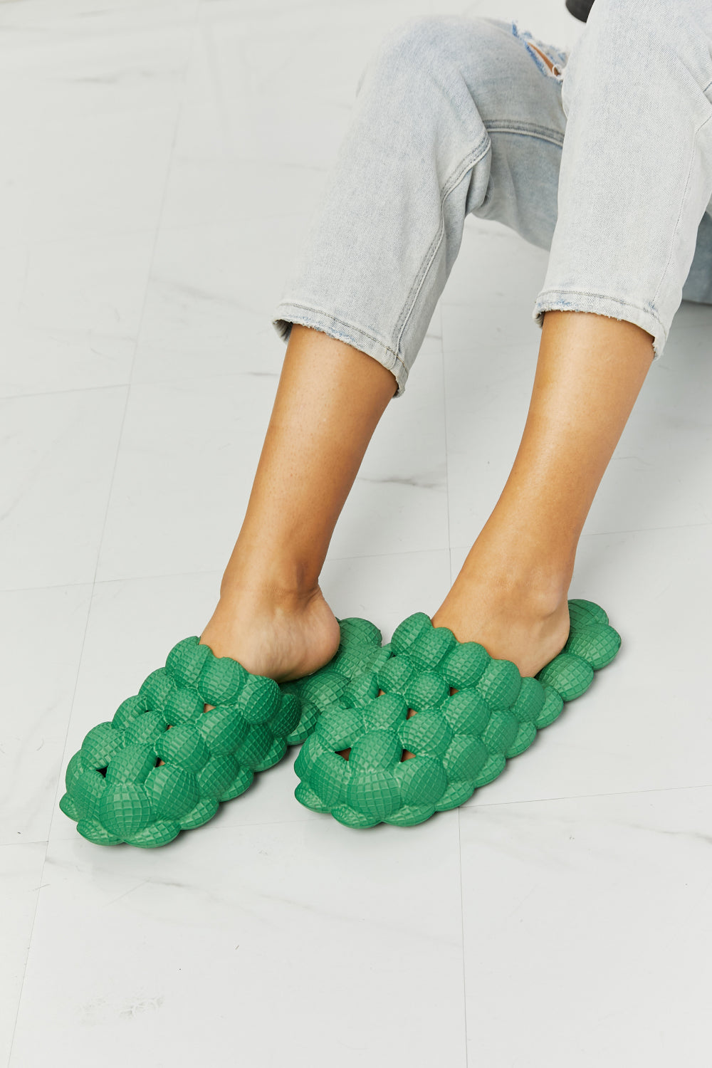 Back Bubble Slides in Green