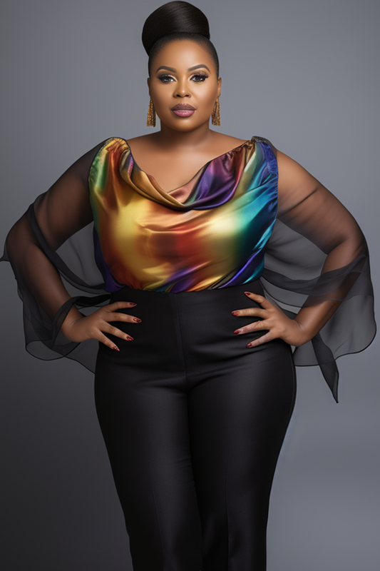 Plus Size Multi Color Blouse