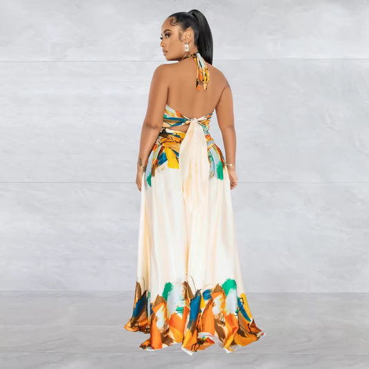 Lace Up Long Maxi Dress