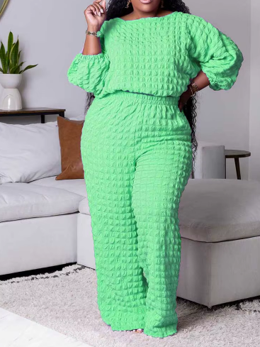 Plus Size Two Piece Bubble Set