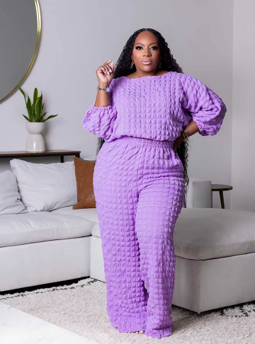 Plus Size Two Piece Bubble Set