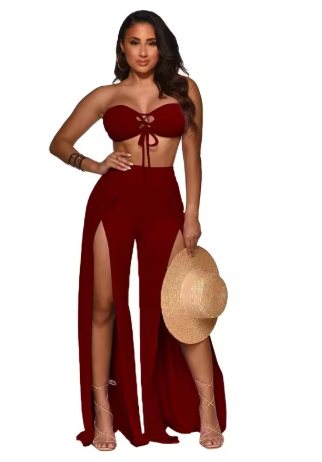 Split Leg Pants Set