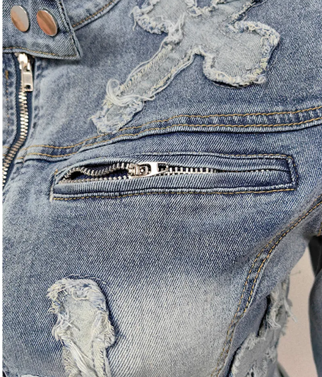 2 Piece Denim Set Mini Skirt Plus Jacket