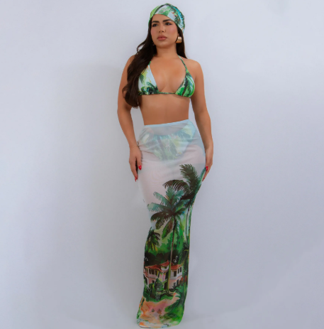 Bohemian Three Piece Swimsuit Set