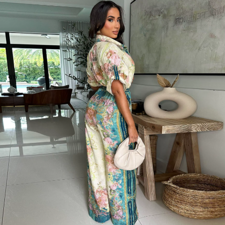 Printed Wide Leg Jumpsuit