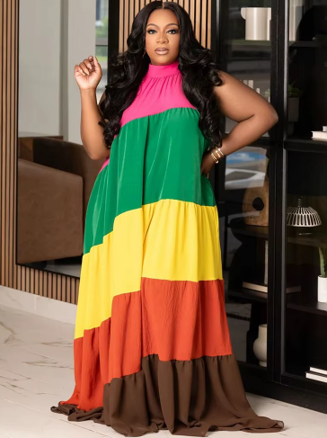 Plus Size Rainbow Dress