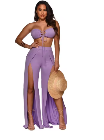 Split Leg Pants Set