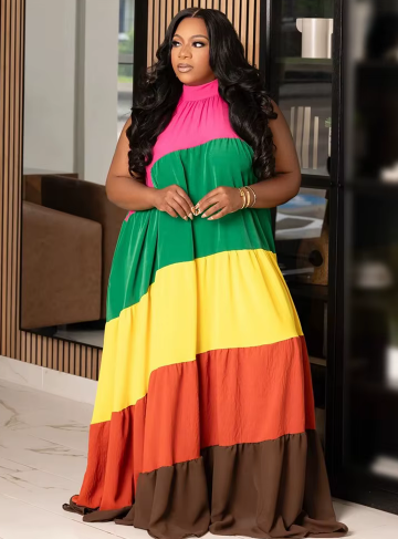 Plus Size Rainbow Dress