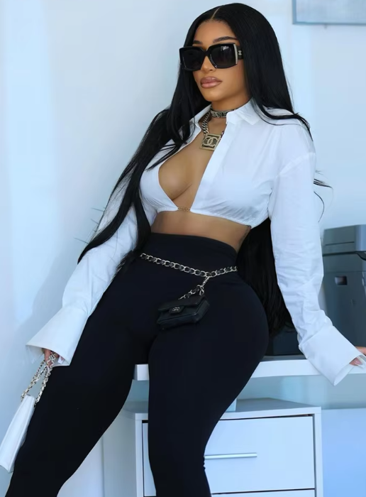 White Long Sleeve Crop Top