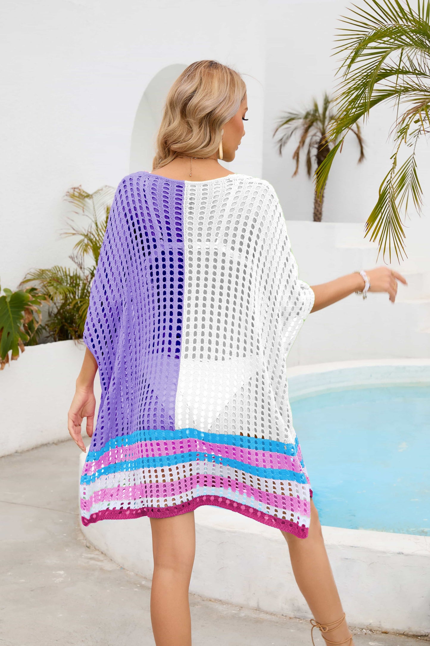 Multicolor Net Cover Up