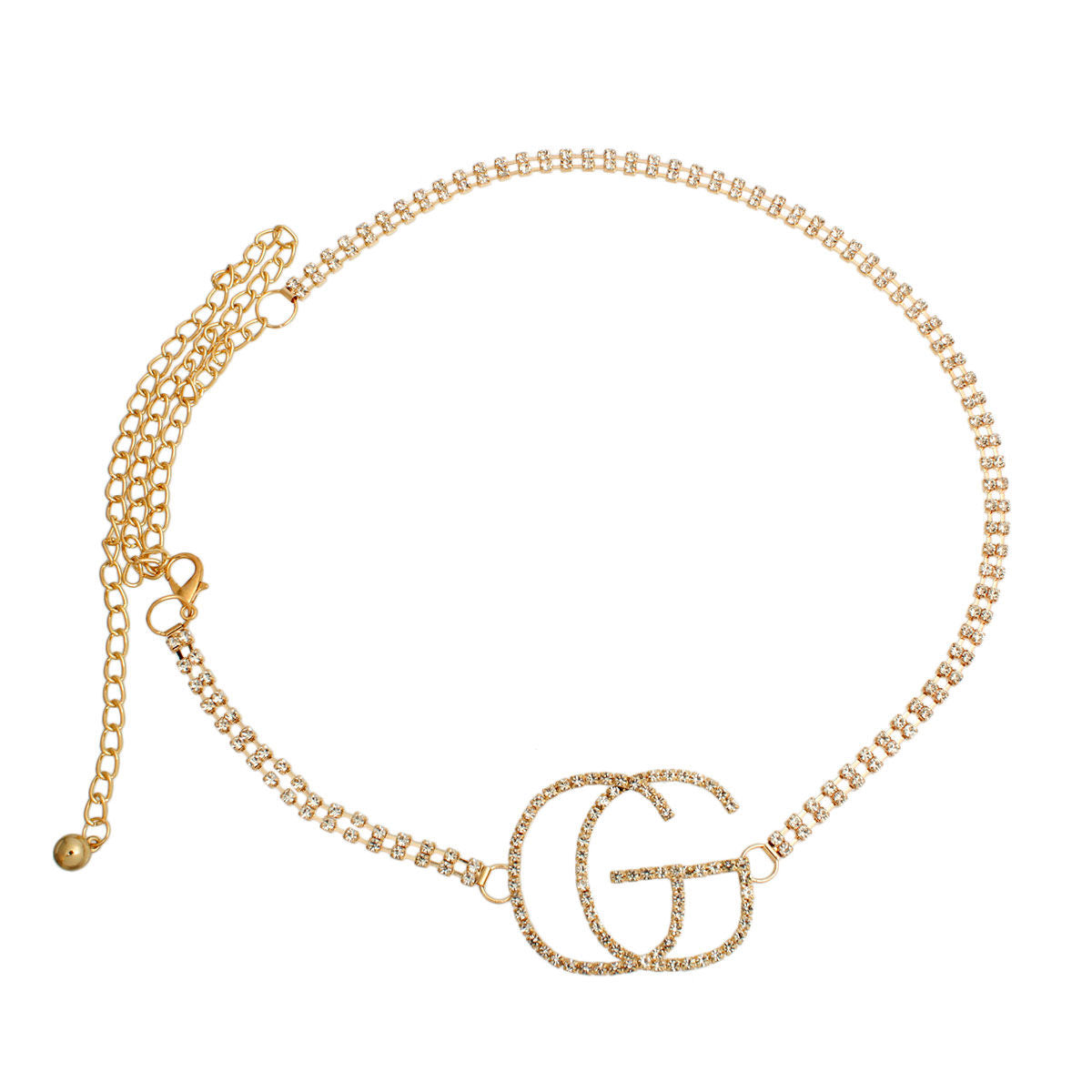 Gold Embellished Double G Chain Belt