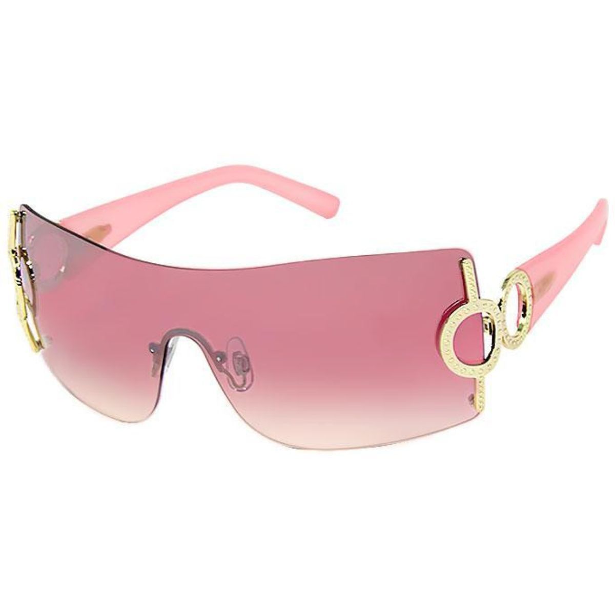 Pink Gold Circle Sunglasses
